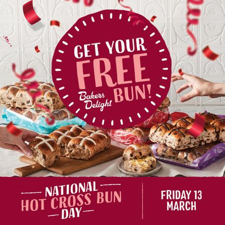 National Hot Cross Bun Day Bakers Delight