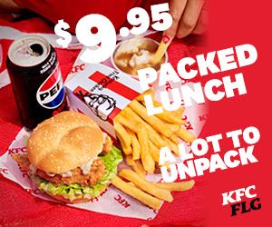$9.95 PACKED LUNCH A LOT TO UNPACK KFC FLG
