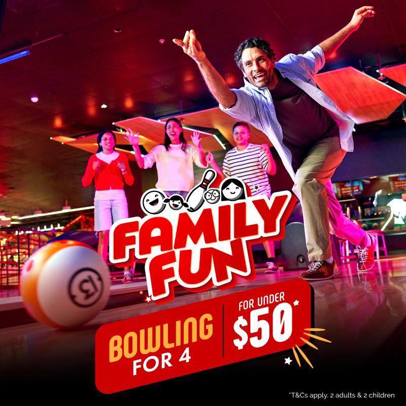 Family bowling. 'Family fun bowling for 4 under $50